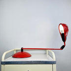 Mid-century red desk  lamp IGLOO by Tommaso Cimini for Lumina Italy 1980s