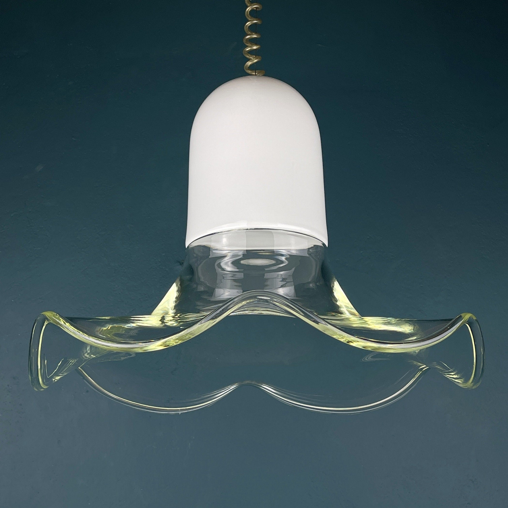 Murano Glass Pendant Lamp: Mid-Century Italian Lighting, 1970s