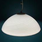 Vintage Swirl Murano Glass Pendant Lamp - 1970s Italian Lighting