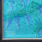 Luigi Targa, Blue Flowers, Padua, Italy 1970s, Oil on Canvas, Framed
