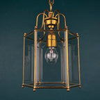Vintage pendant lamp Italy '60s Brass Polished Glass Retro lighting