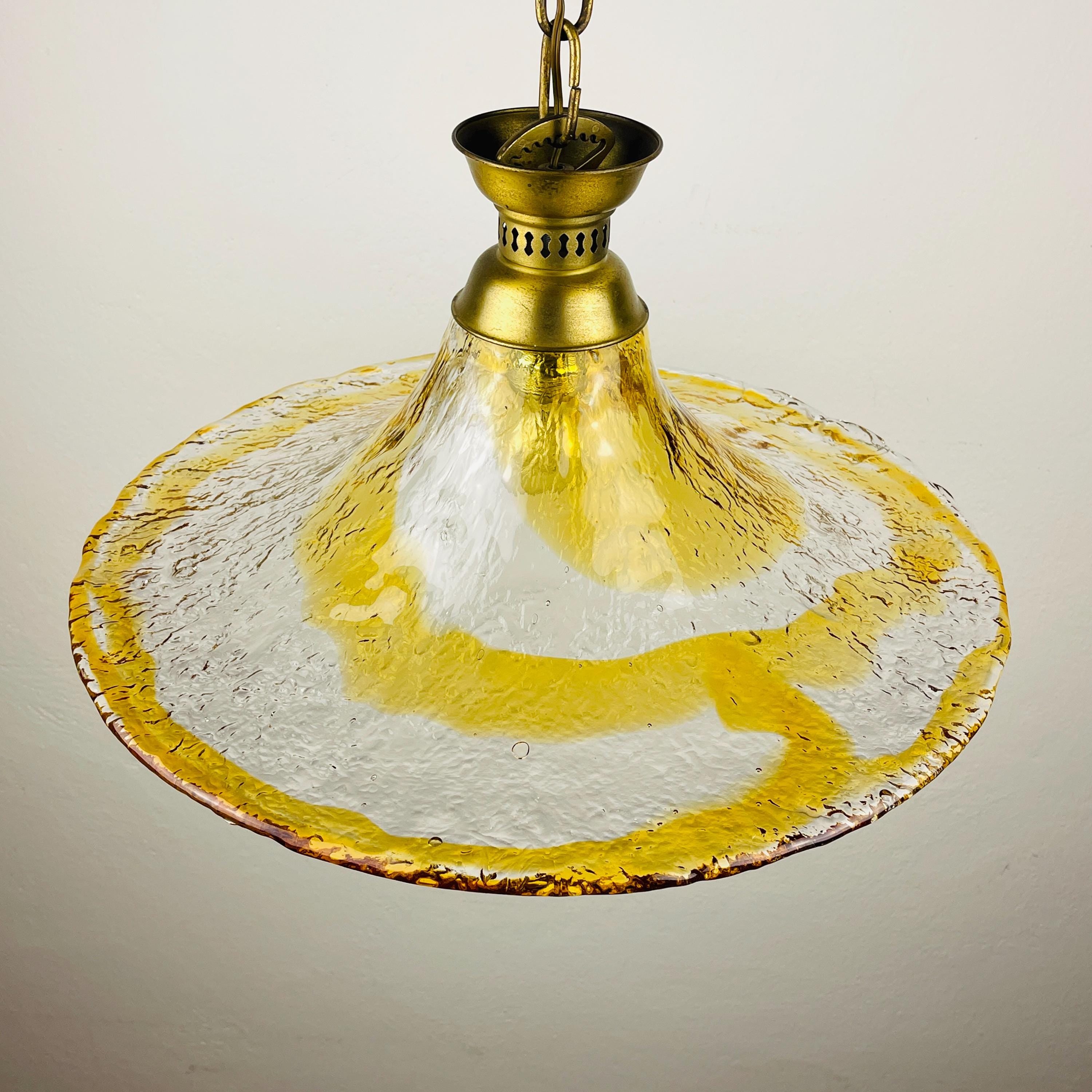 Vintage murano pendant lamp by AV Mazzega, Italy 1950s