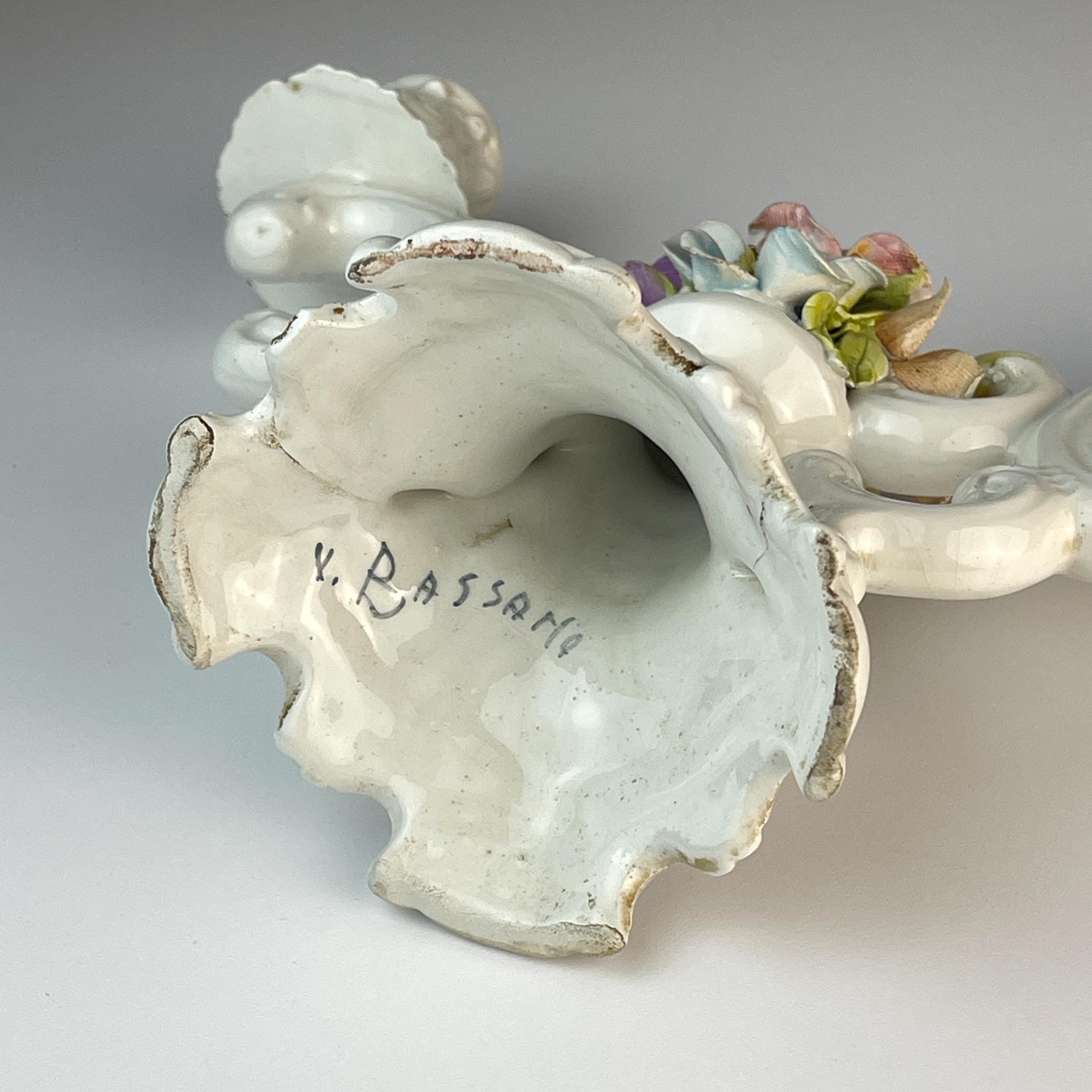Vintage ceramic candleholder by Bassano, Italy, 1970s