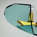 Vintage art glass pendant lamp by Fontana Arte, Italy 1950s, Art deco, MCM