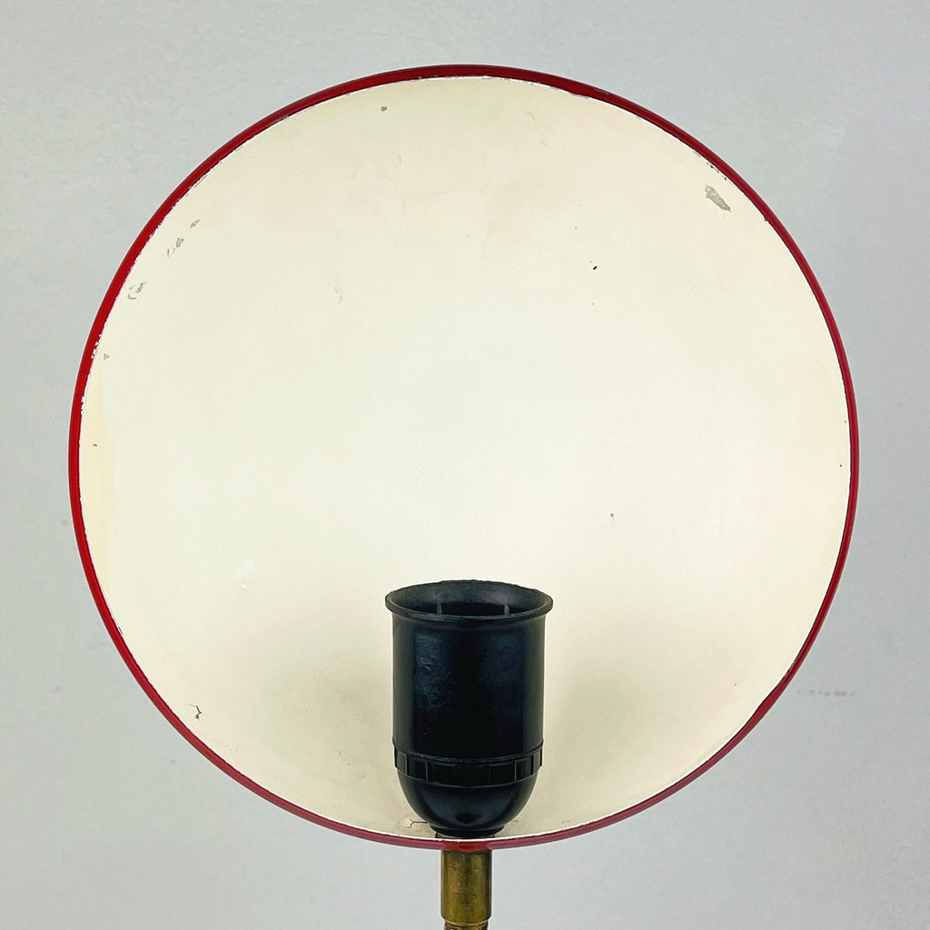 Mid-century red desk lamp Italy 1970s Vintage gooseneck lamp