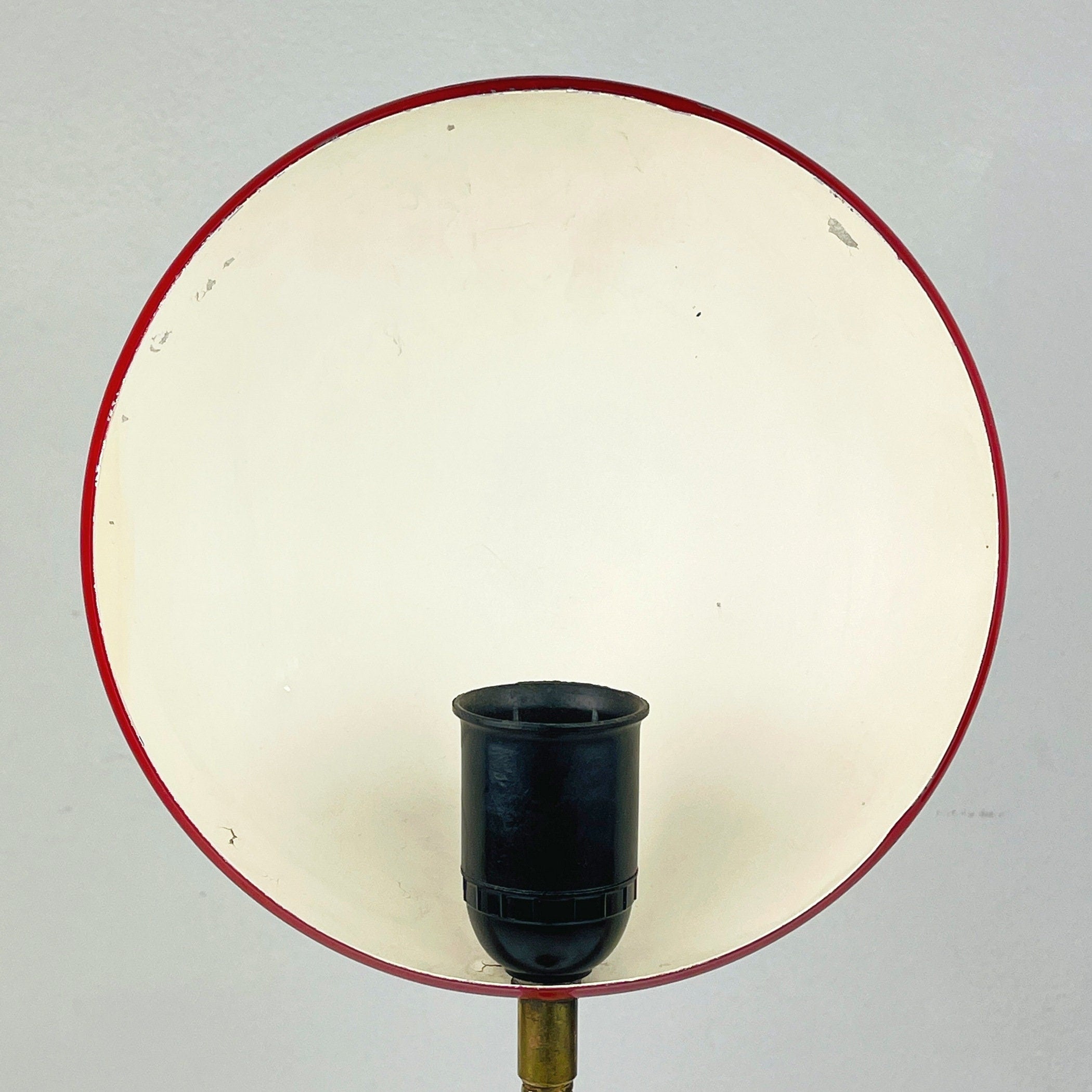 Mid-century red desk lamp Italy 1970s Vintage gooseneck lamp