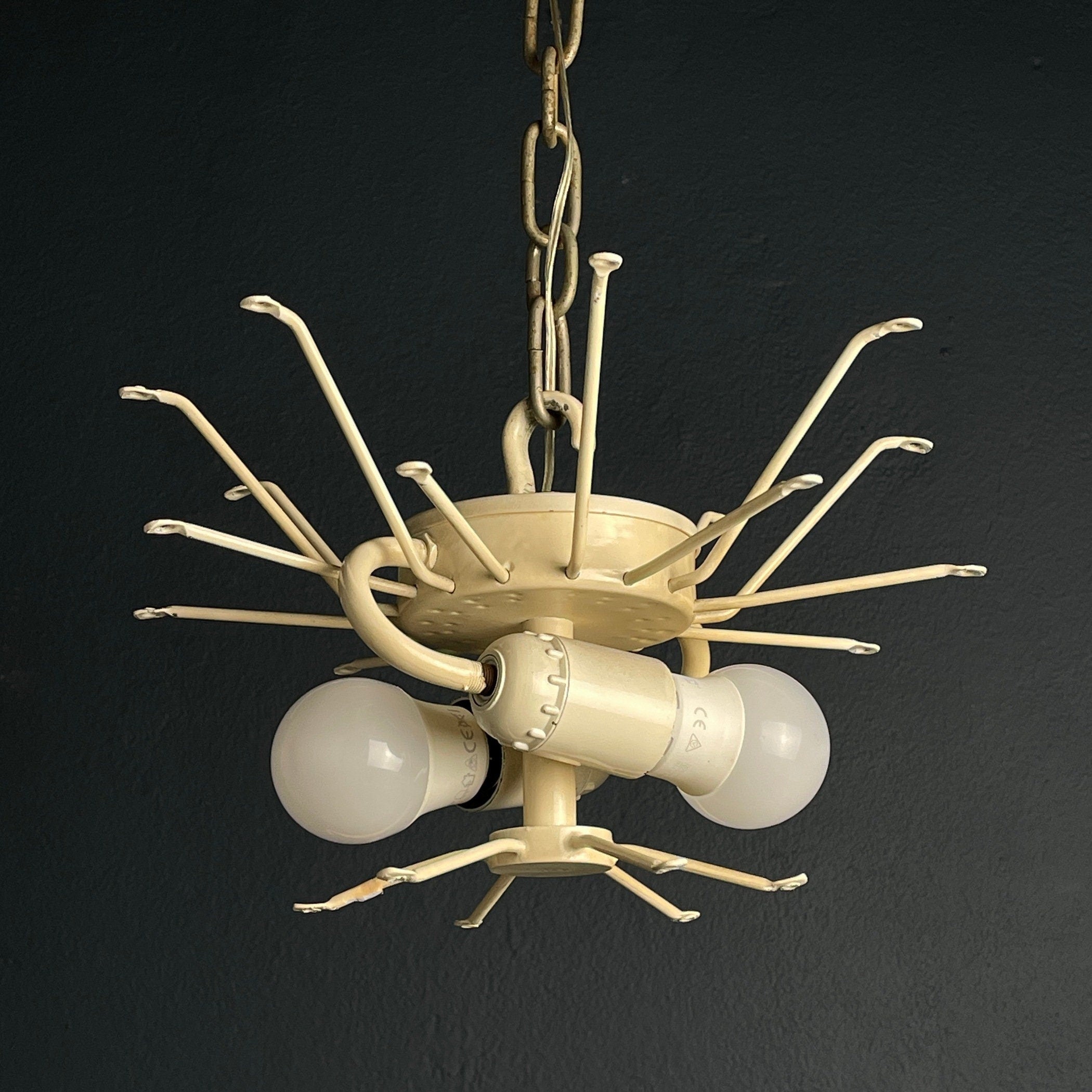 Mid-century murano glass chandelier Eliche by Venini Italy 1960s