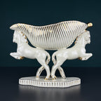 Antique ceramic vase Horses by Egisto Fantechi Maioliche Ceramic, Sesto Fiorentino, Italy, 1940s