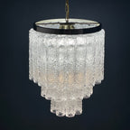 Mid-century murano glass chandelier Tronchi by Toni Zuccheri for Venini Italy 1960s