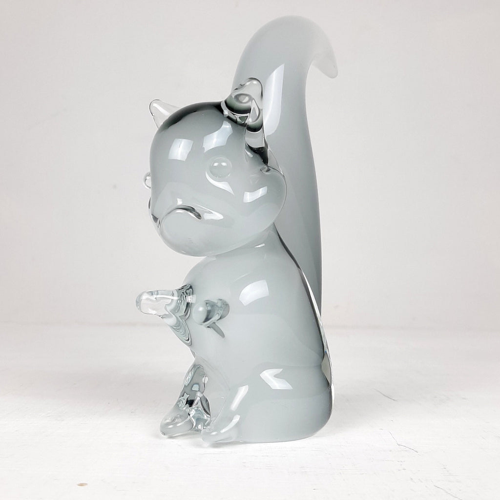 Murano Smokey Glass Squirrel Sculpture - V. Nasson Italy 1970s