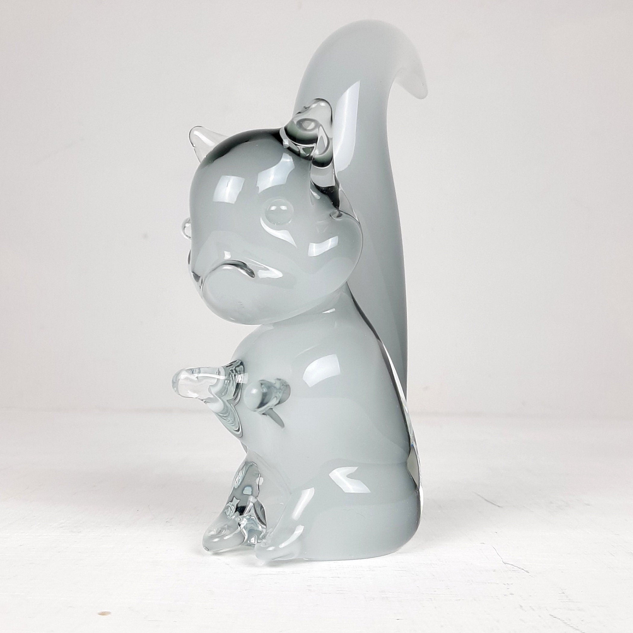 Murano Smokey Glass Squirrel Sculpture - V. Nasson Italy 1970s