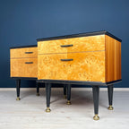 Vintage Birdseye Maple Nightstands: Mid-Century Modern Bedside Tables