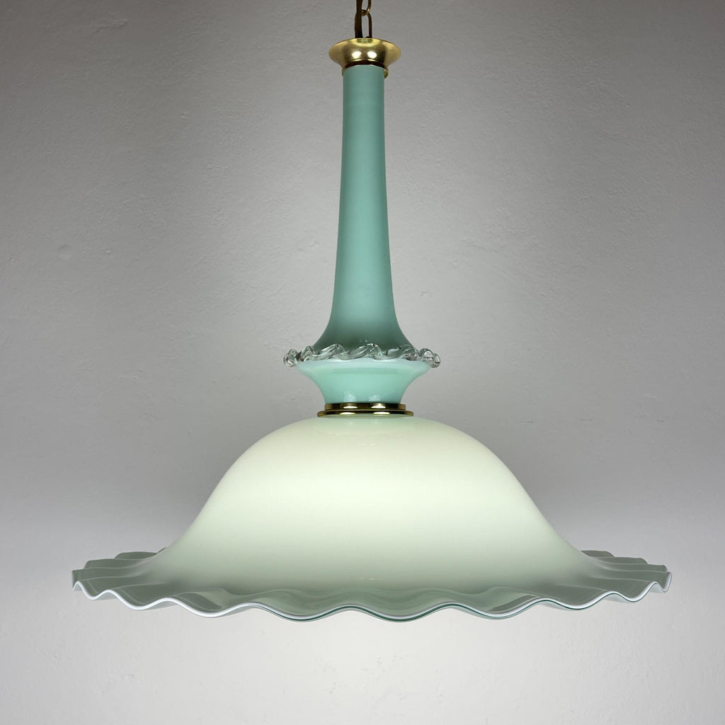 Vintage Murano glass pendant lamp by Venini, Italy 1970s, Mid-century Italian modern