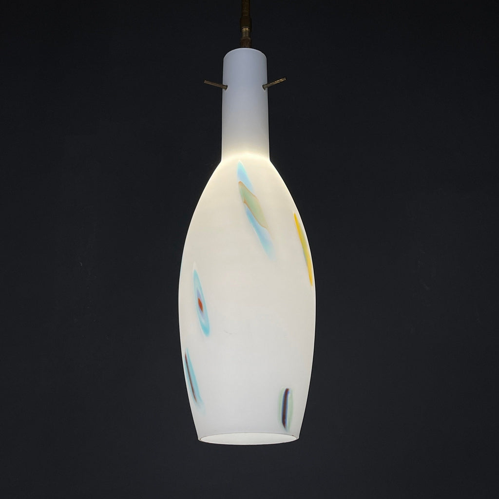 Multicolor opaline murano glass pendant lamp by Stilnovo, Italy 1950s, Mid-century modern