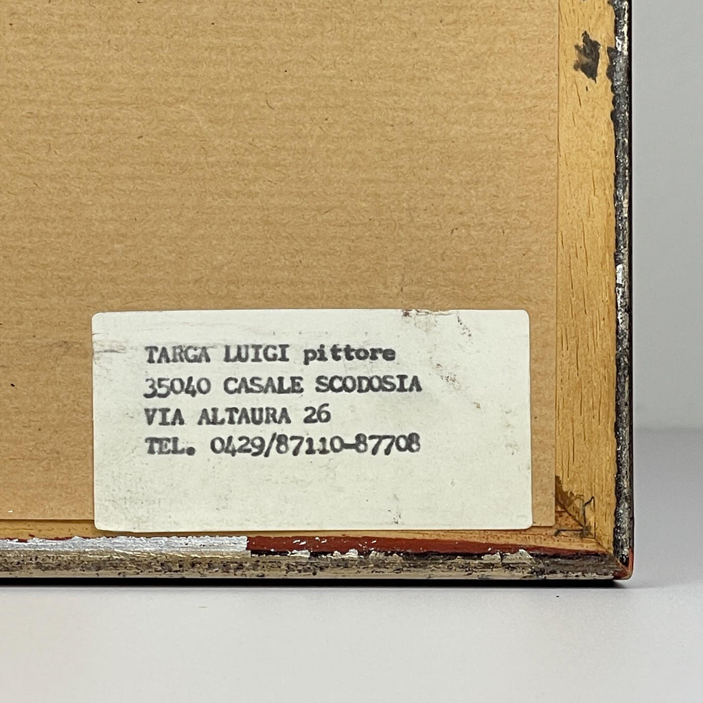 Luigi Targa, Venetian lagoon in the heavenly glare, Padua, Italy 1970s, Oil on Canvas, Framed