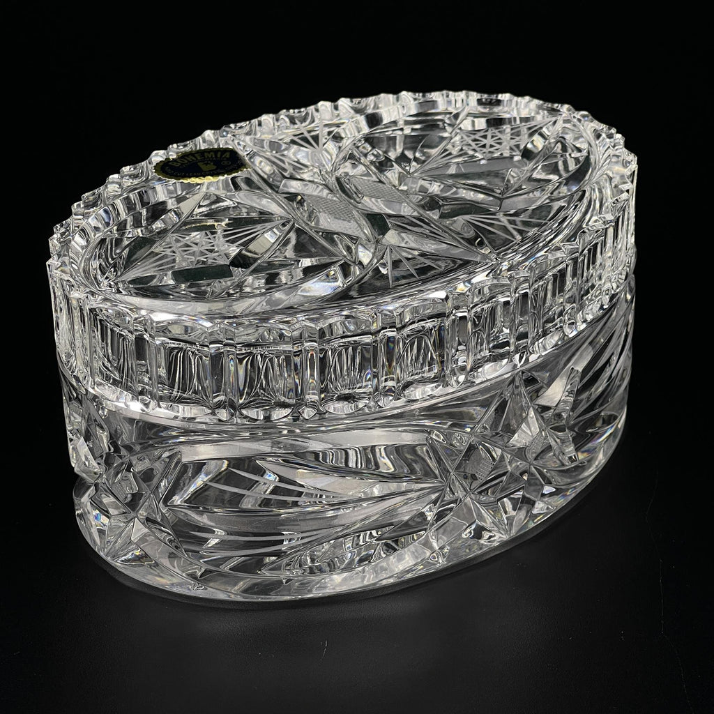 Vintage Bohemian glass candy bowl by Bohemia Crystal, Czechoslovakia, 1970s