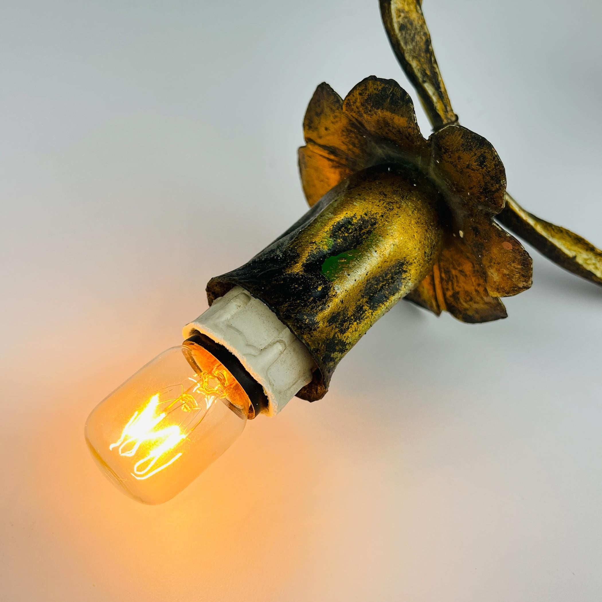 Original metal Brutalist wall lamp by Salvino Marsura, Italy 1960s, Mid-century Modern