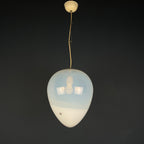 Murano pendant lamp Egg by Leucos, Italy 1960s Mid-century italian modern lighting