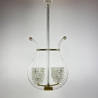 Vintage Murano Lyre Chandelier by Barovier & Toso: Italian Art Deco Lighting