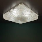 Vintage ice murano glass ceiling lamp by J.T.Kalmar, Austria, 1960s