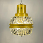 Mid-century yellow pendant lamp Italy 1960s Vintage Italian lighting Space Age