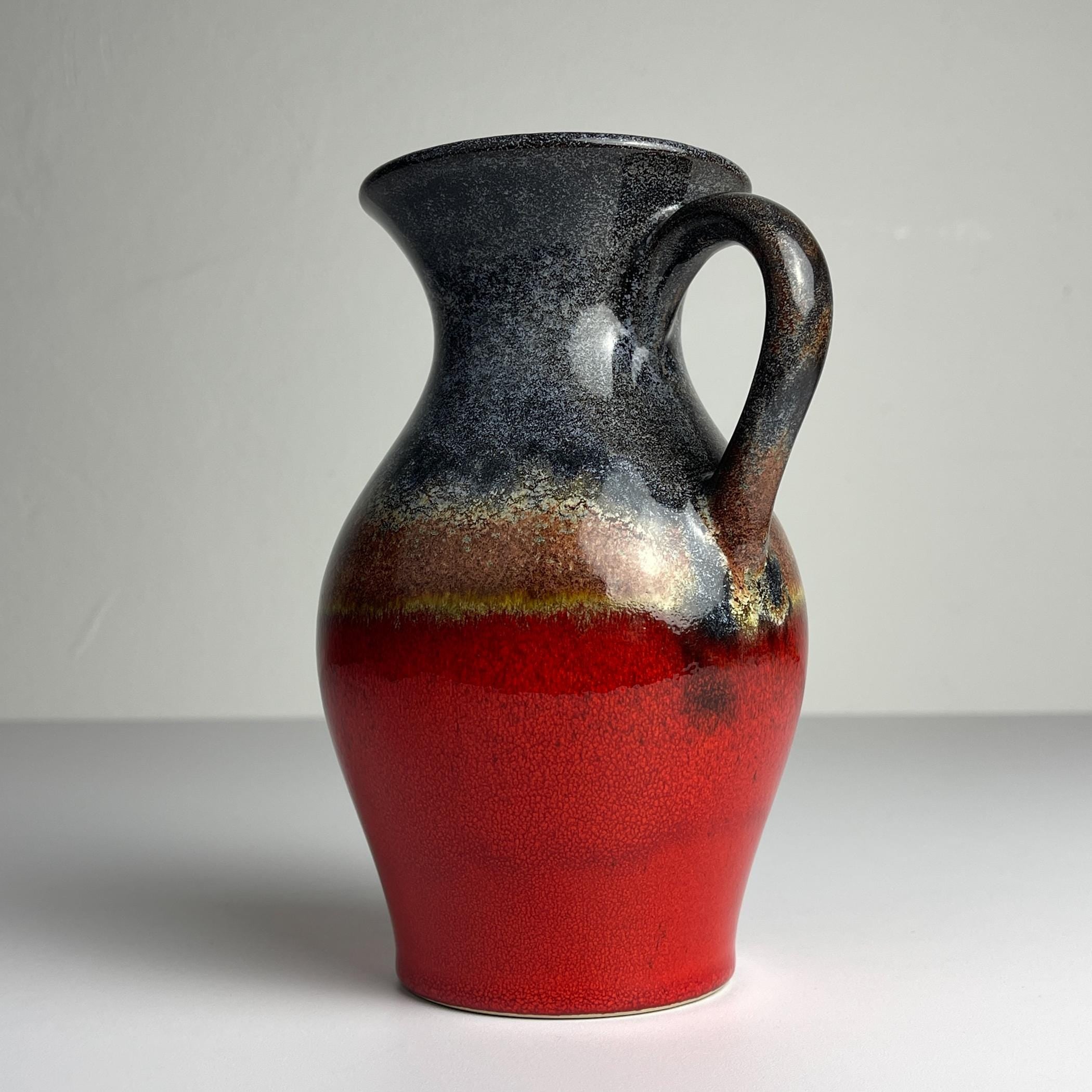 Vintage ceramic vase Lava, West Germany, 1970, Mid-century home decor