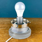 Vintage White Opaline Glass Table Lamp: Italian Mid-Century Modern Lighting