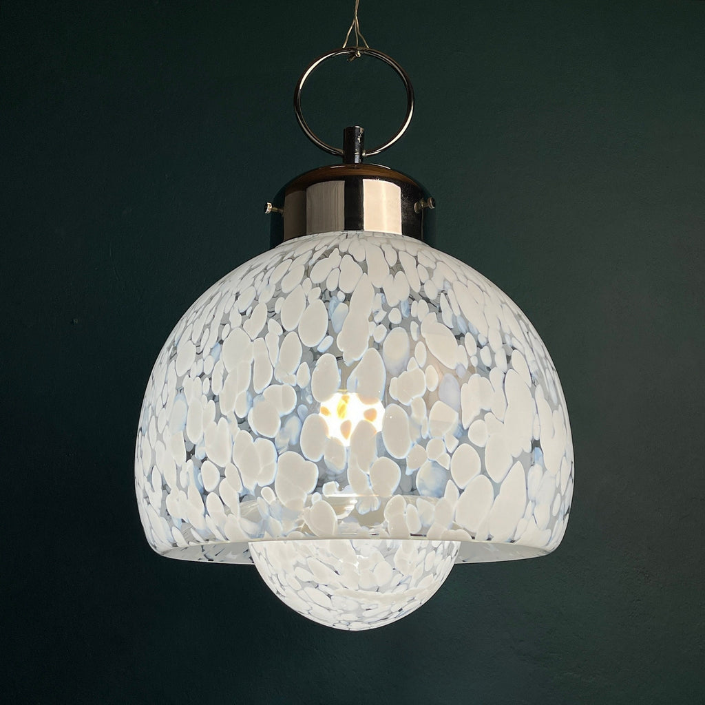 Vintage Murano Glass Mushroom Pendant Lamp: Carlo Nason Mazzega, Italy 1960s