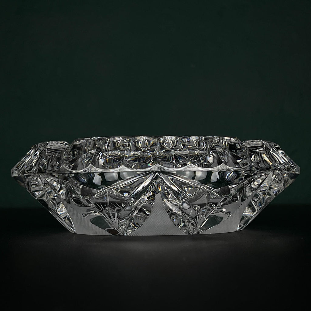 Retro Bohemian glass ashtray by Bohemia Crystal, Czech Republic, 1990s, Vintage home decor