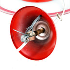 Mid-century pendant lamp Italy 60s Red retro chandelier space age atomic vintage lighting