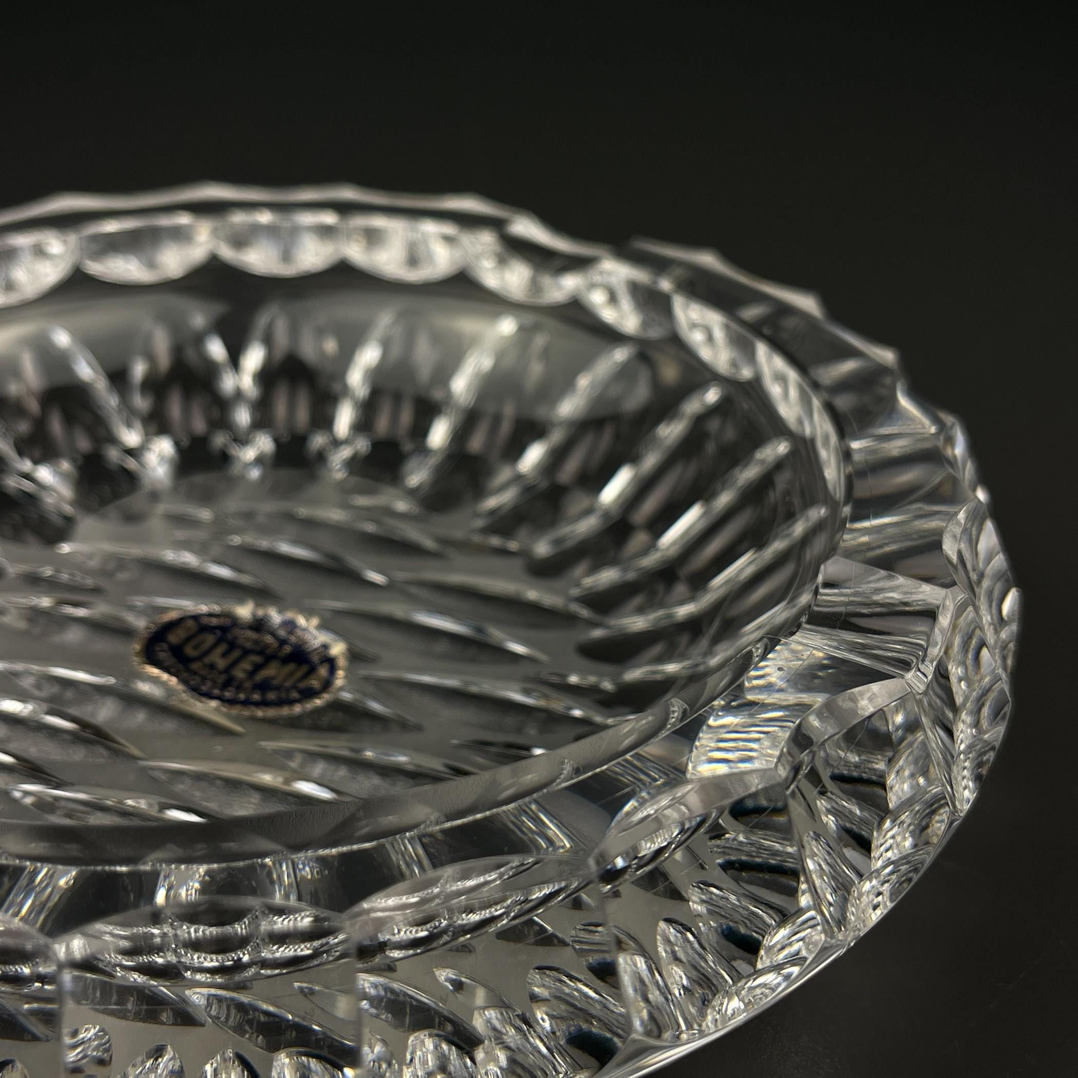 Vintage Bohemian glass ashtray by Bohemia Crystal, Czechoslovakia, 1970s