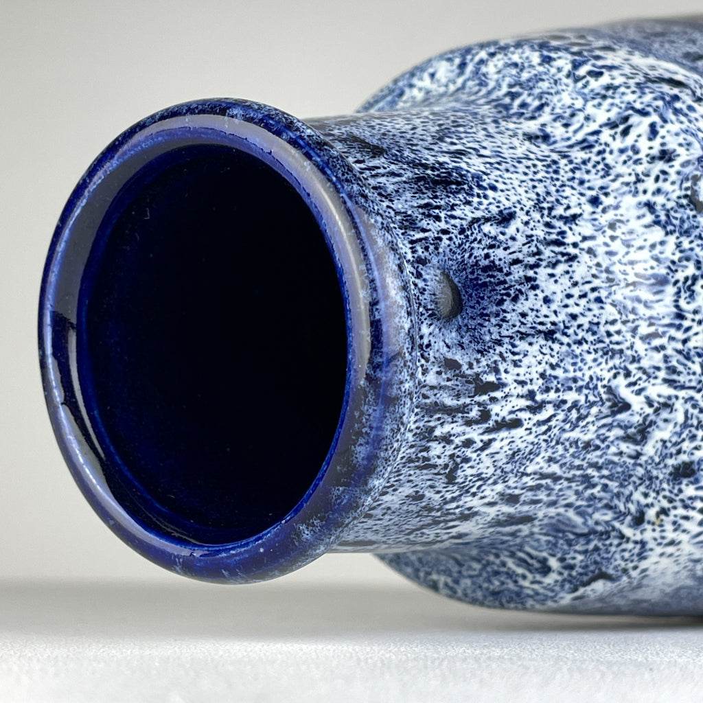 Vintage blue ceramic vase Lava by Jasba, West Germany, 1960s