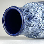 Vintage blue ceramic vase Lava by Jasba, West Germany, 1960s