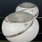 Vintage Murano Glass Table Lamps: Italian Mid-Century Modern Sphere, Set of 2