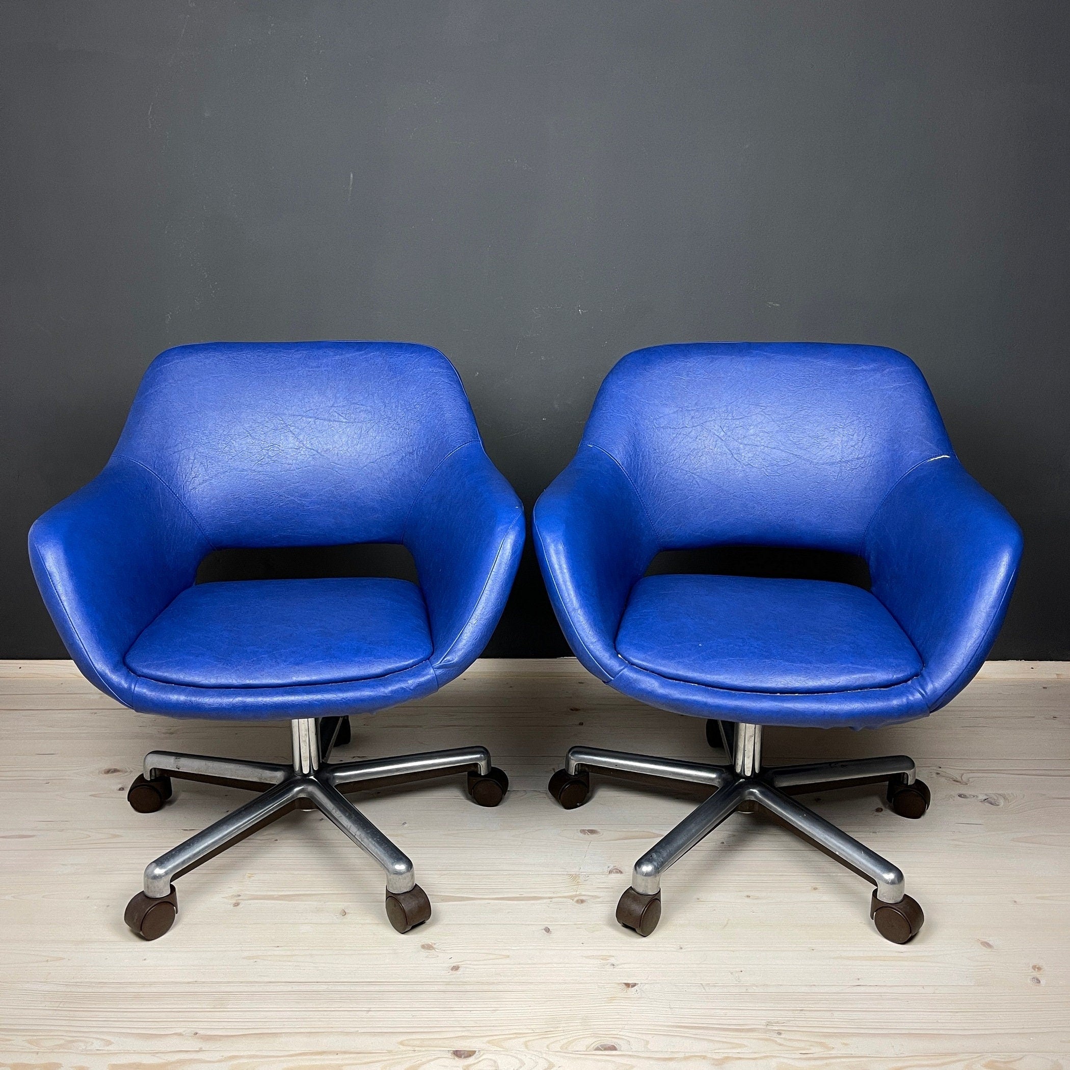 Mid-century office desk chairs Stol Kamnik Yugoslavia 1980s Set of 2