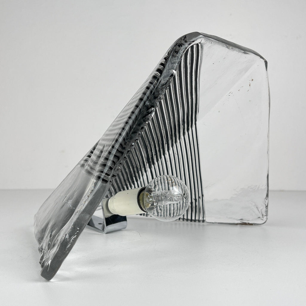 Vintage Murano Glass Wall Sconce: Italian MCM Lighting, 1970s