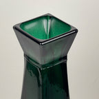 Vintage green bottle glass vase, Italy, 1980s