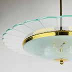 Vintage Fontana Arte Disk Chandelier by Pietro Chiesa, 1940s Italian Lighting