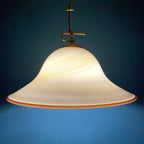 Vintage De Majo Murano Glass Pendant Lamp: Beige Mid-Century Lighting