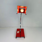 Vintage Red Metal Desk Lamp: Mid-Century Modern Office Lighting