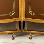 Pair of Vintage wood nightstands Italy 1950s  mid-century wooden bedside table