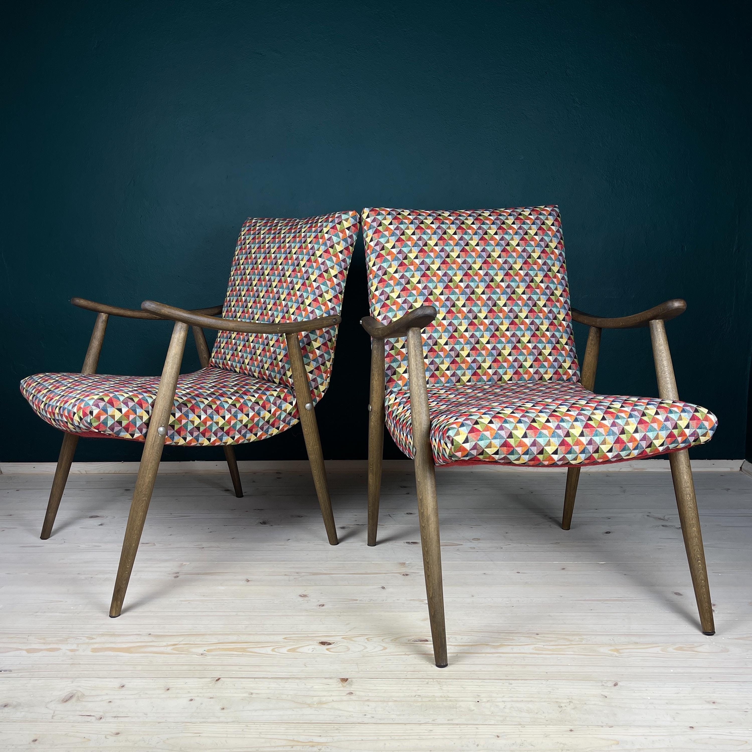 Mid-century armchair Bobi by Meblo, Yugoslavia 1960s, Set of 2, Vintage home decor