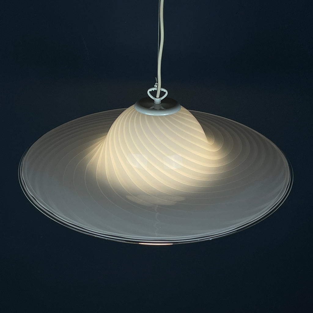 Swirl Murano Glass Pendant Lamp: Mid-Century Italian Lighting