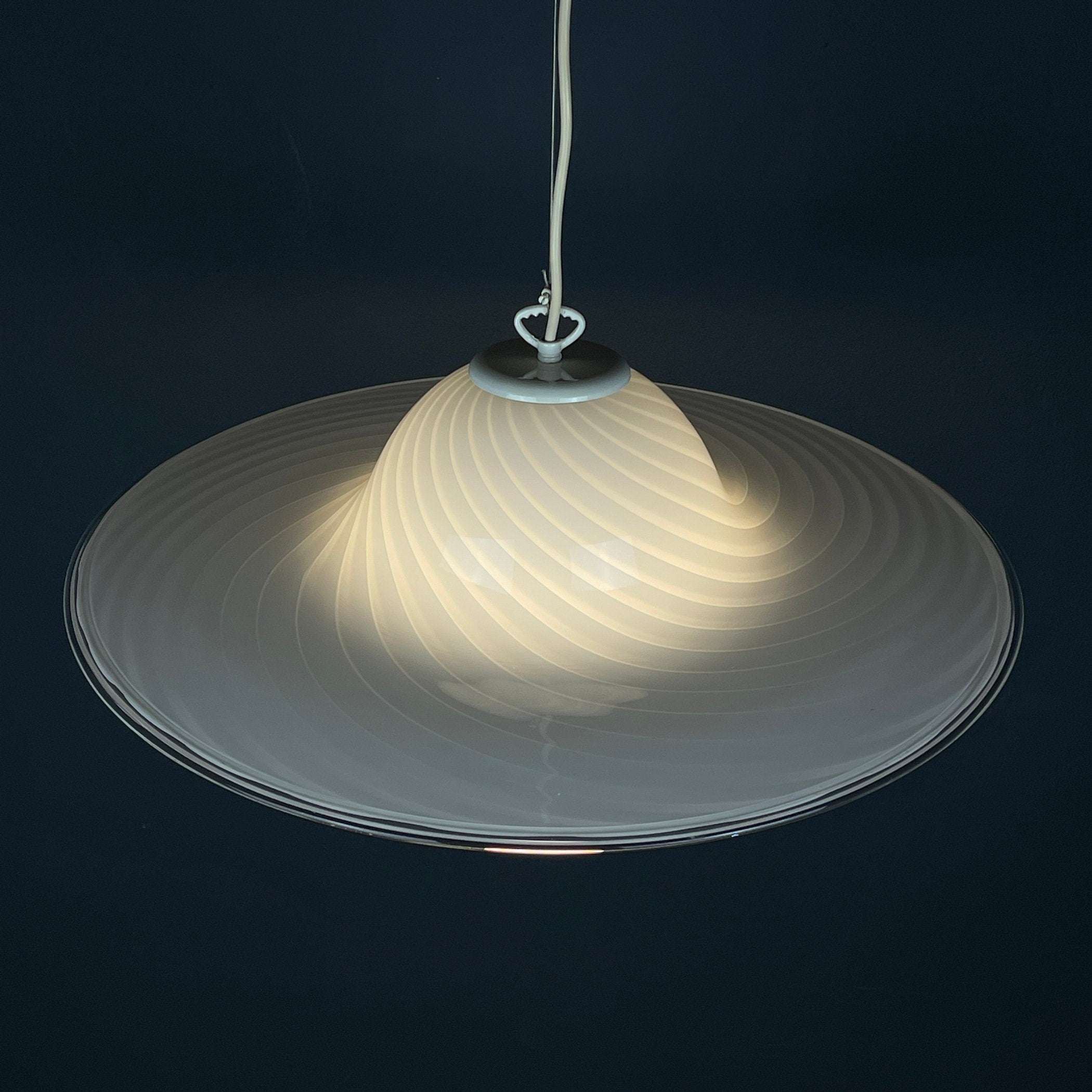 Swirl Murano Glass Pendant Lamp: Mid-Century Italian Lighting