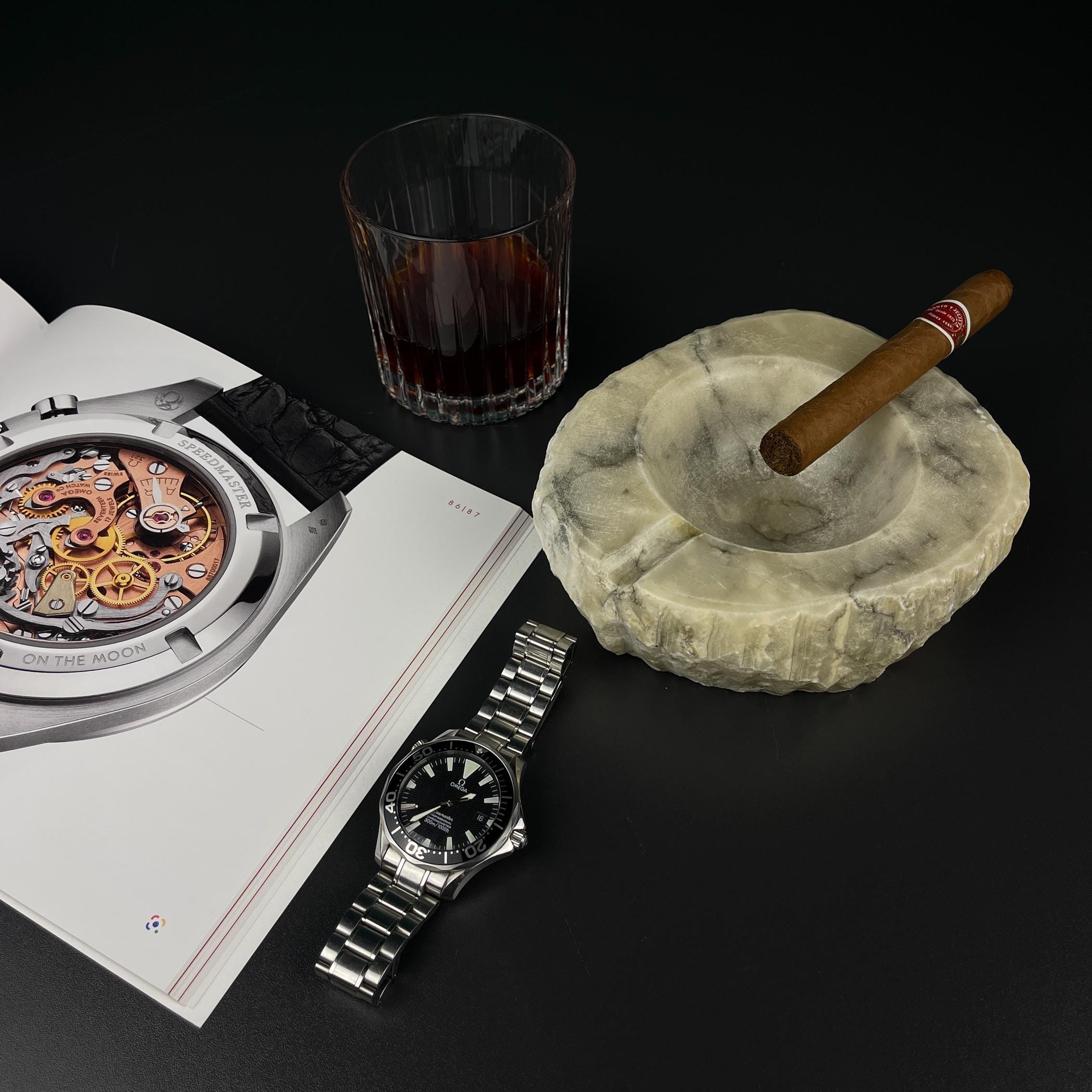 Vintage alabaster ashtray, Italy 1960s, Mid-century Italian modern