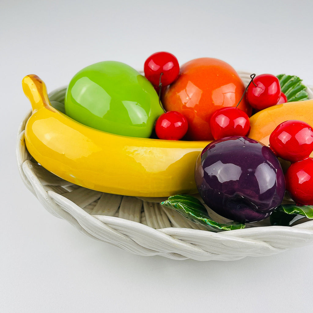 Vintage Italian Ceramic Fruit Basket, Mid 20th Century