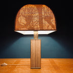 1970s Vintage Italian Travertine Marble Lamp with Brass Edge