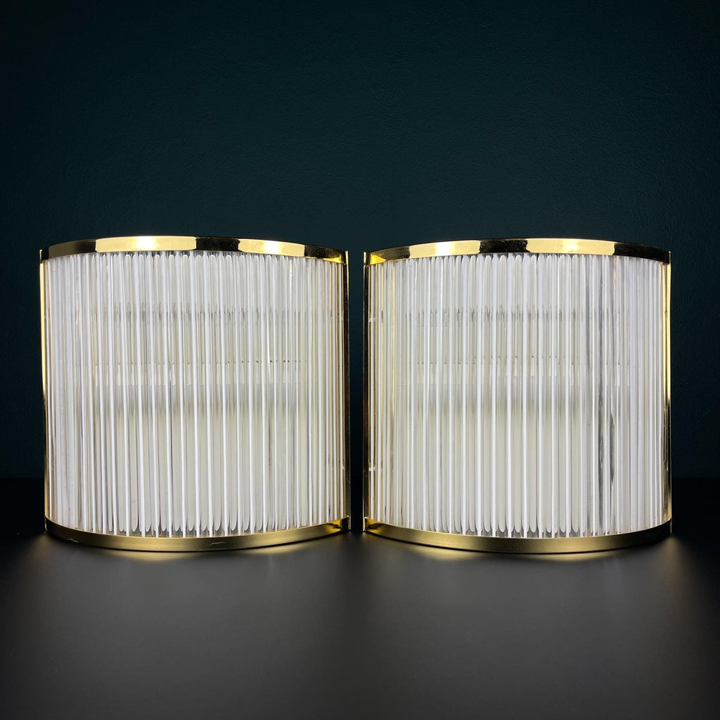 Art Deco Murano Glass Wall Sconces by De Majo, 1970s - Set of 2