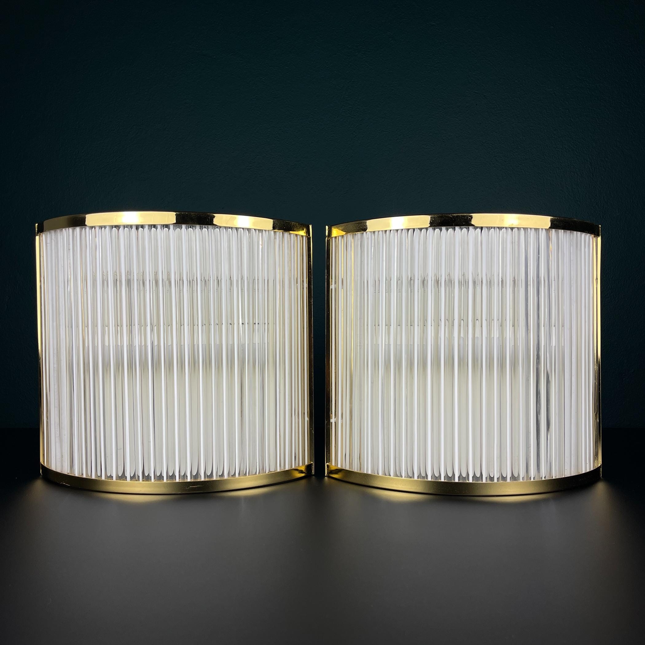 Art Deco Murano Glass Wall Sconces by De Majo, 1970s - Set of 2