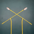 Pair of yellow floor lamps Yugoslavia 1960s Industrial Mid-century lighting Space age